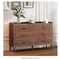 Drawer Dresser Quick Install: Mid-Century Rustic Chest of Drawers with Anti-Tipping Device, Bedroom, Brown, 6 Wooden Drawers Storage Dresser with Set of 4 Foldable Drawer Dividers